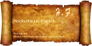 Hochstein Fanni névjegykártya